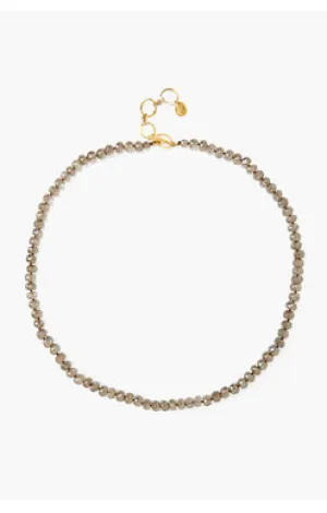 NG-14330 smoky quartz rondelle necklace