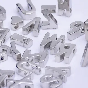 Nickel Alloy Letter Pendant Charm Capital letter Metal letter Finding Letter Initial Pendants for Personalize Necklaces " V " 10*6.5*3.5mm 10pcs