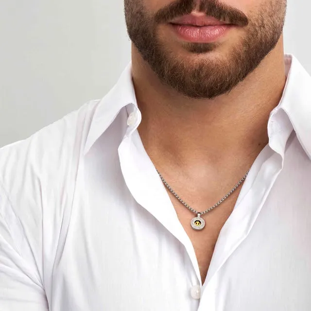Nomination Manvision Necklace, Anchor, Round Pendant, Gold PVD, Stainless Steel