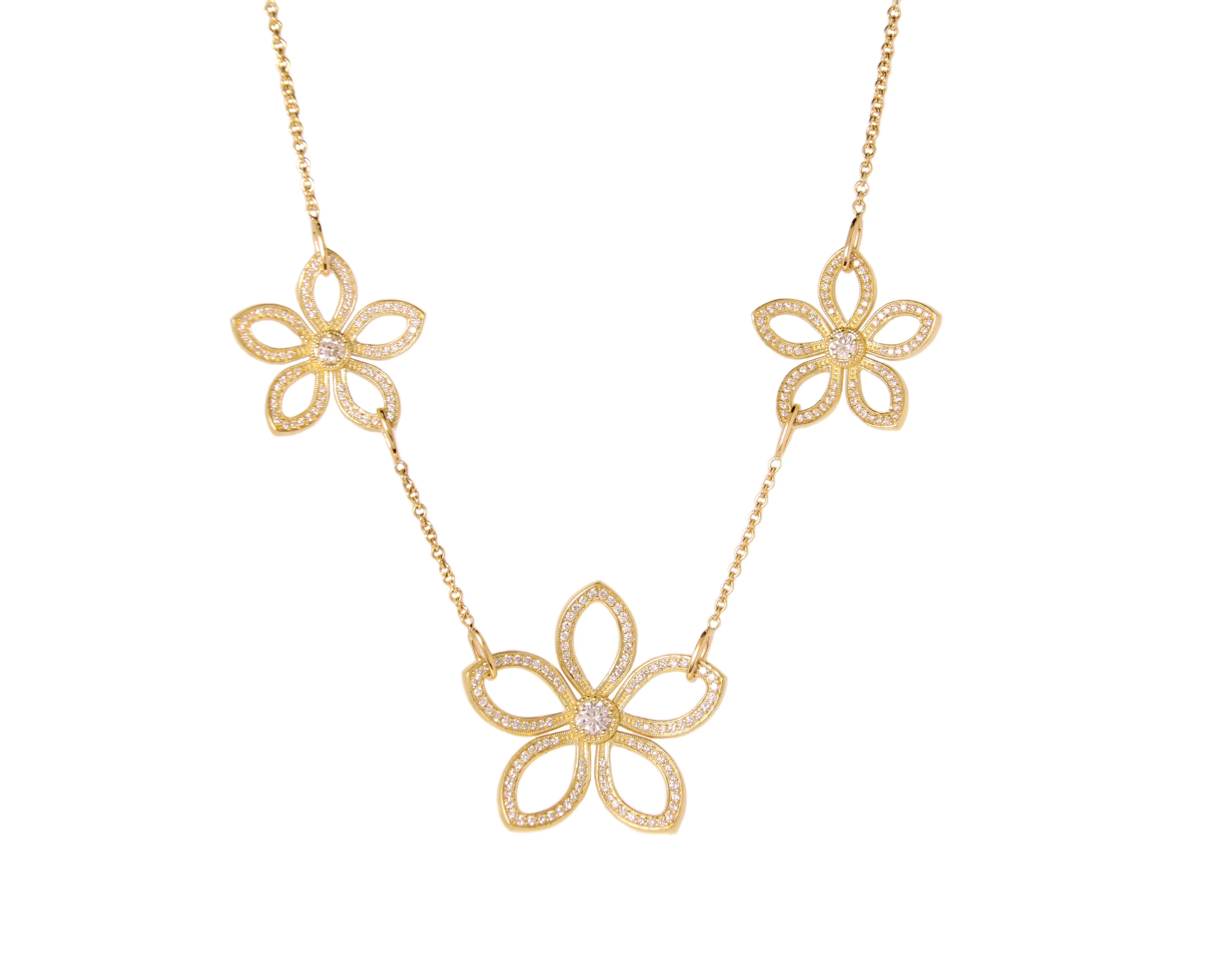 Norman Covan Diamond Flower Necklace