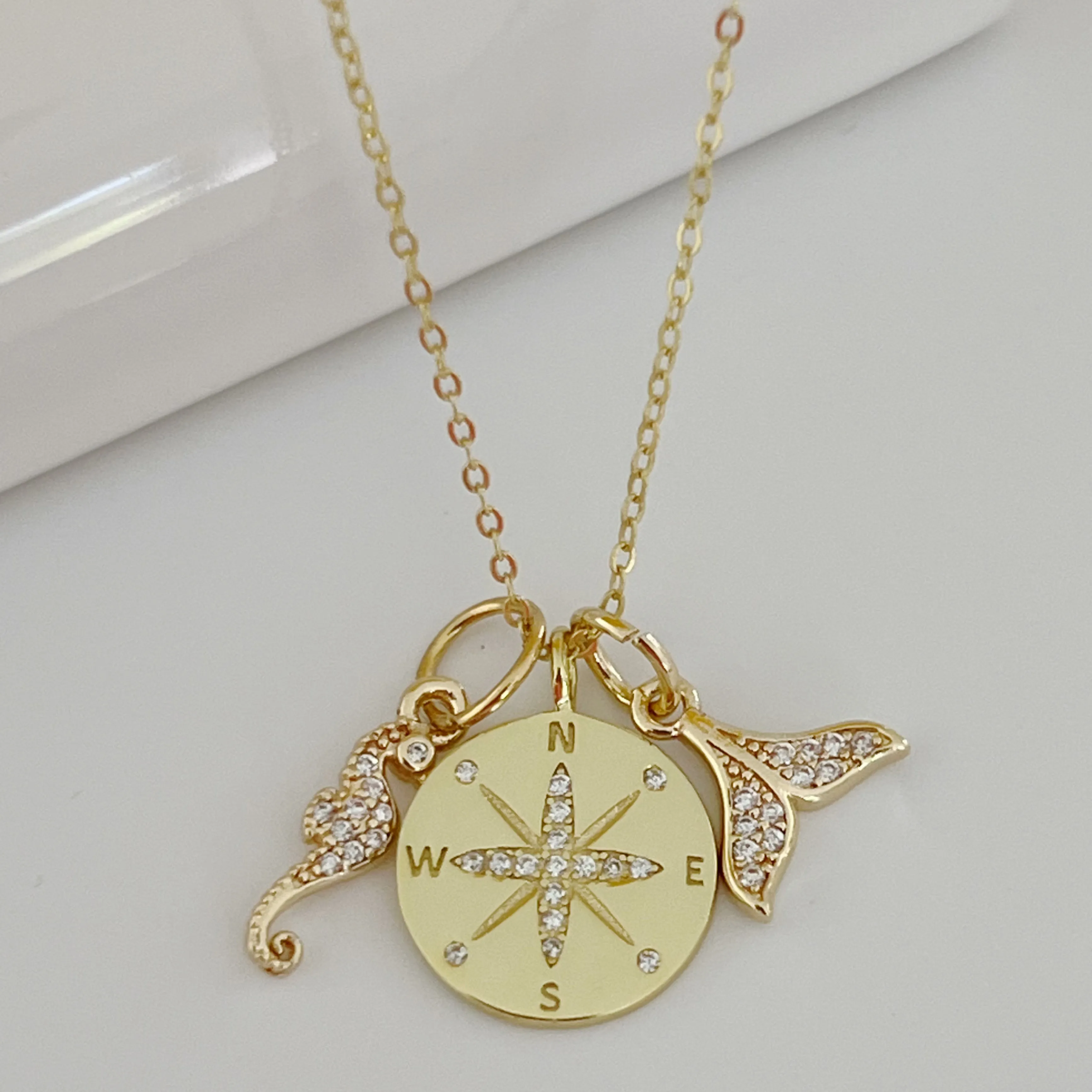 Ocean Journey Charm Necklace - Gold