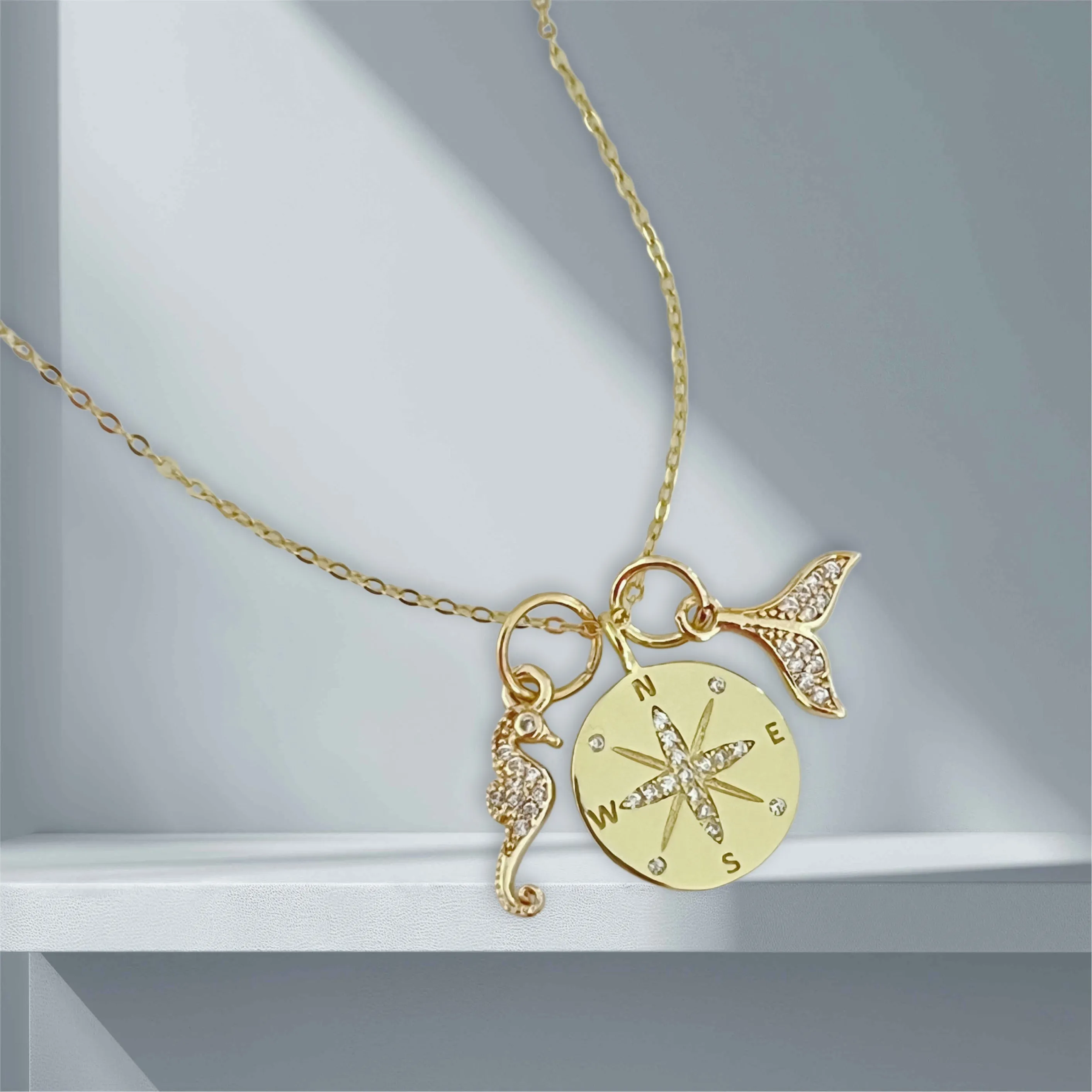 Ocean Journey Charm Necklace - Gold