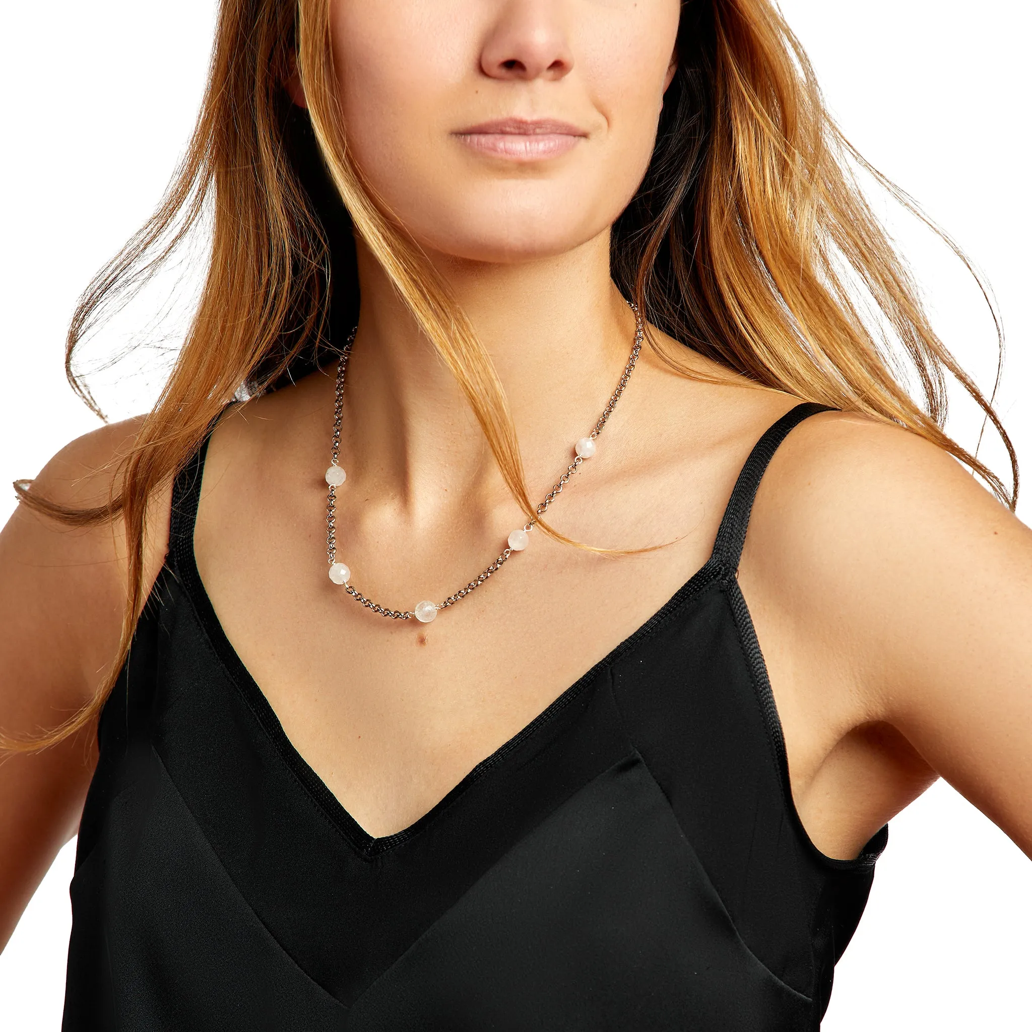 Olivia Necklace With Rose Quartz