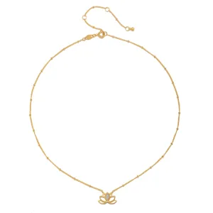 Open Lotus Moonstone Necklace