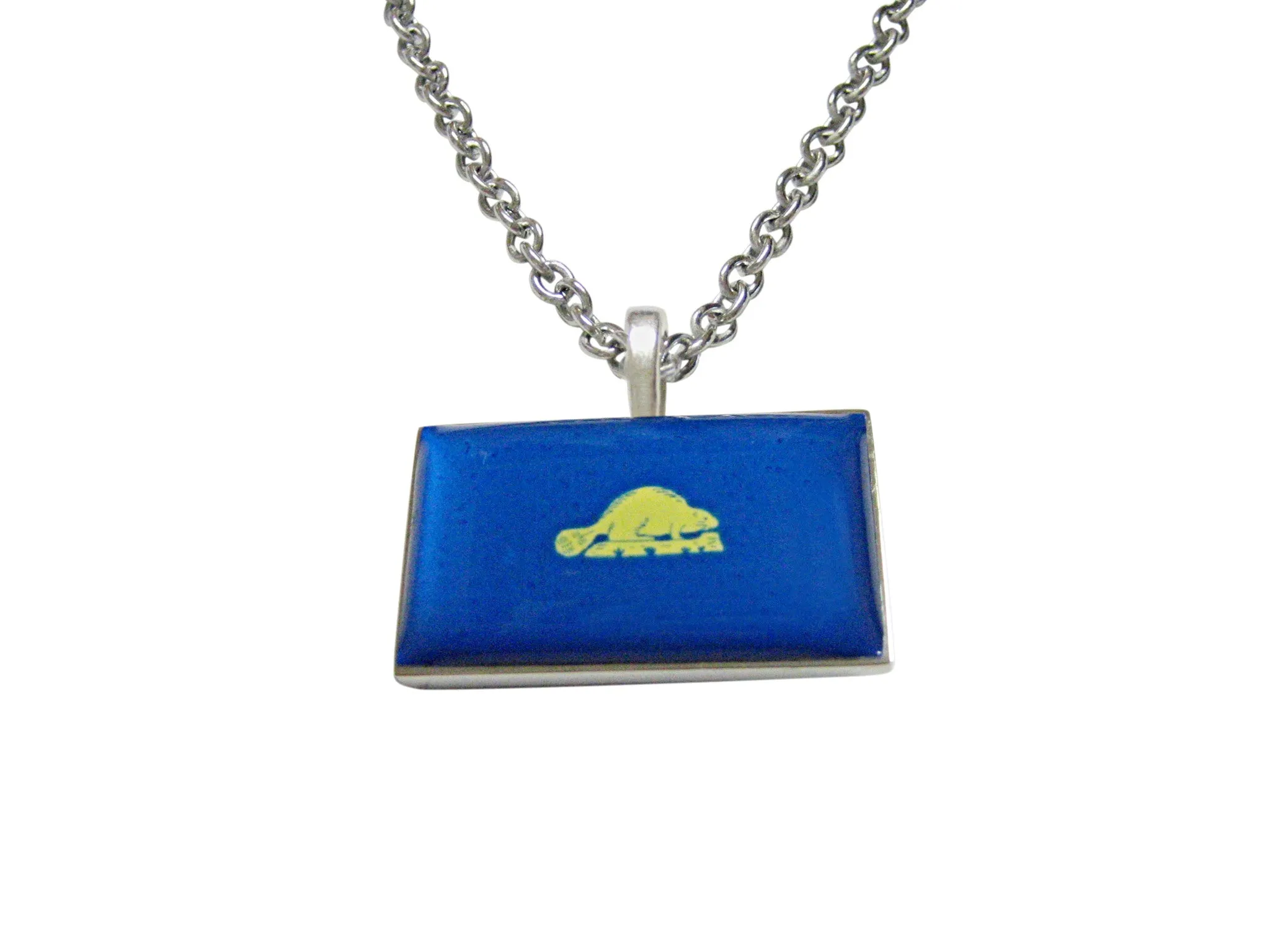 Oregon State Beaver Flag Pendant Necklace