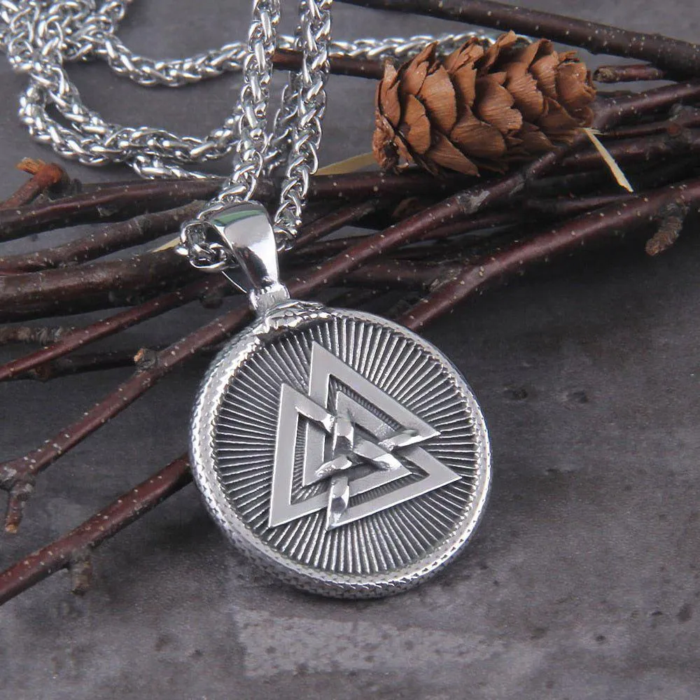 Ouroboros Jormungandr Vegvisir Viking Compass Steel Pendant Necklace