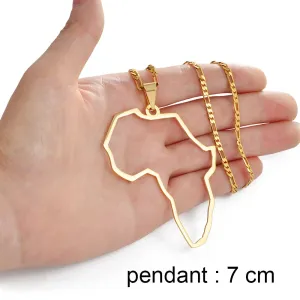 Outline Big Map Africa Necklaces