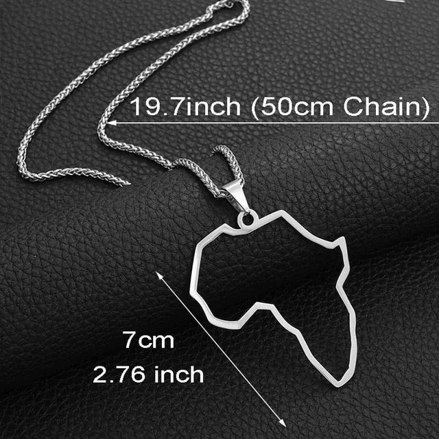 Outline Big Map Africa Necklaces