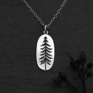 Oval Pine Tree Necklace