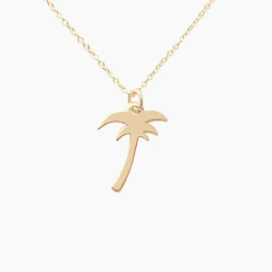 Palm Tree Necklace in 14k Gold