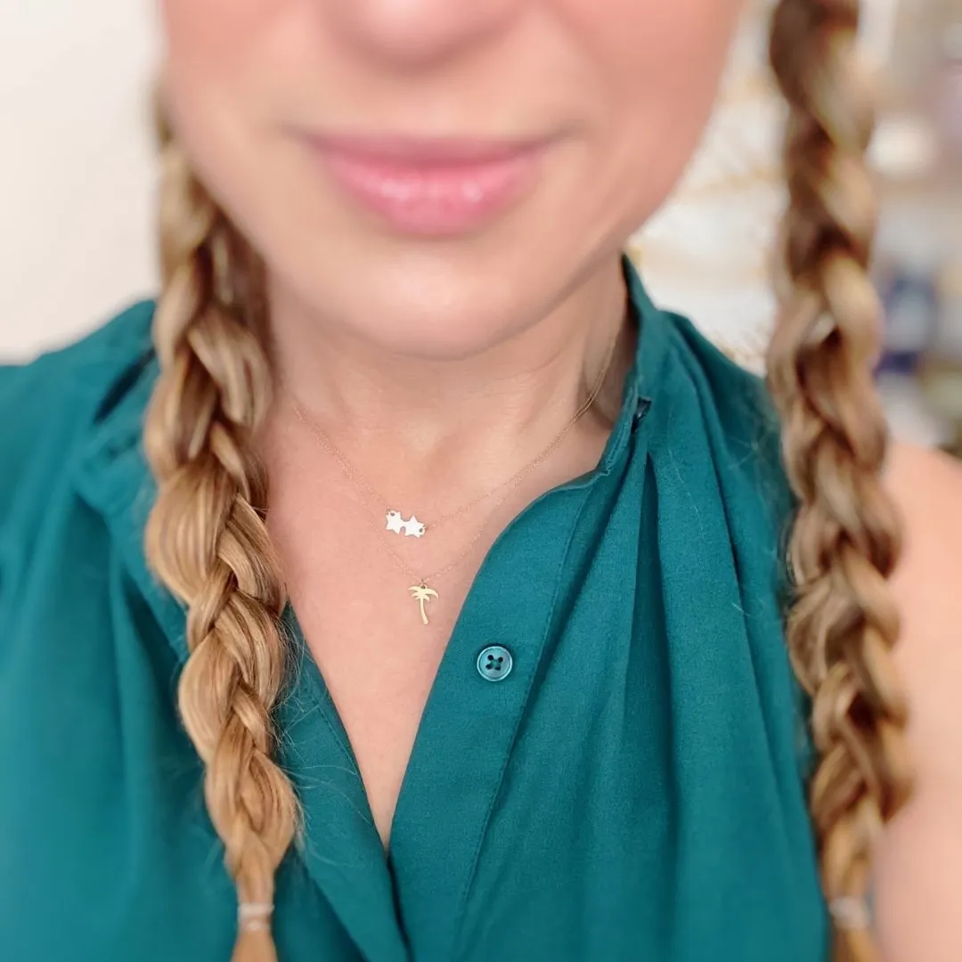 Palm Tree Necklace in 14k Gold