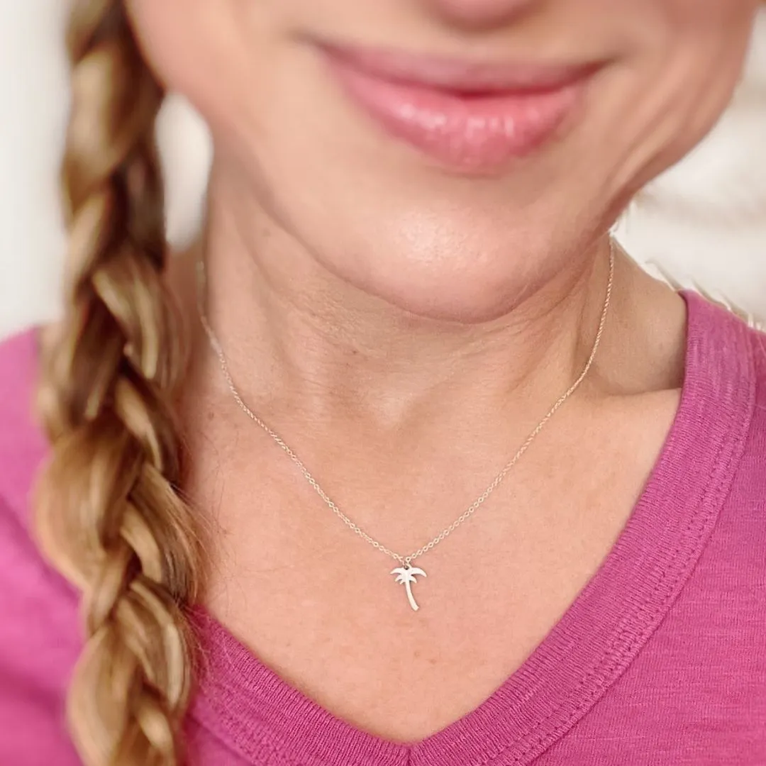 Palm Tree Necklace in Sterling Silver