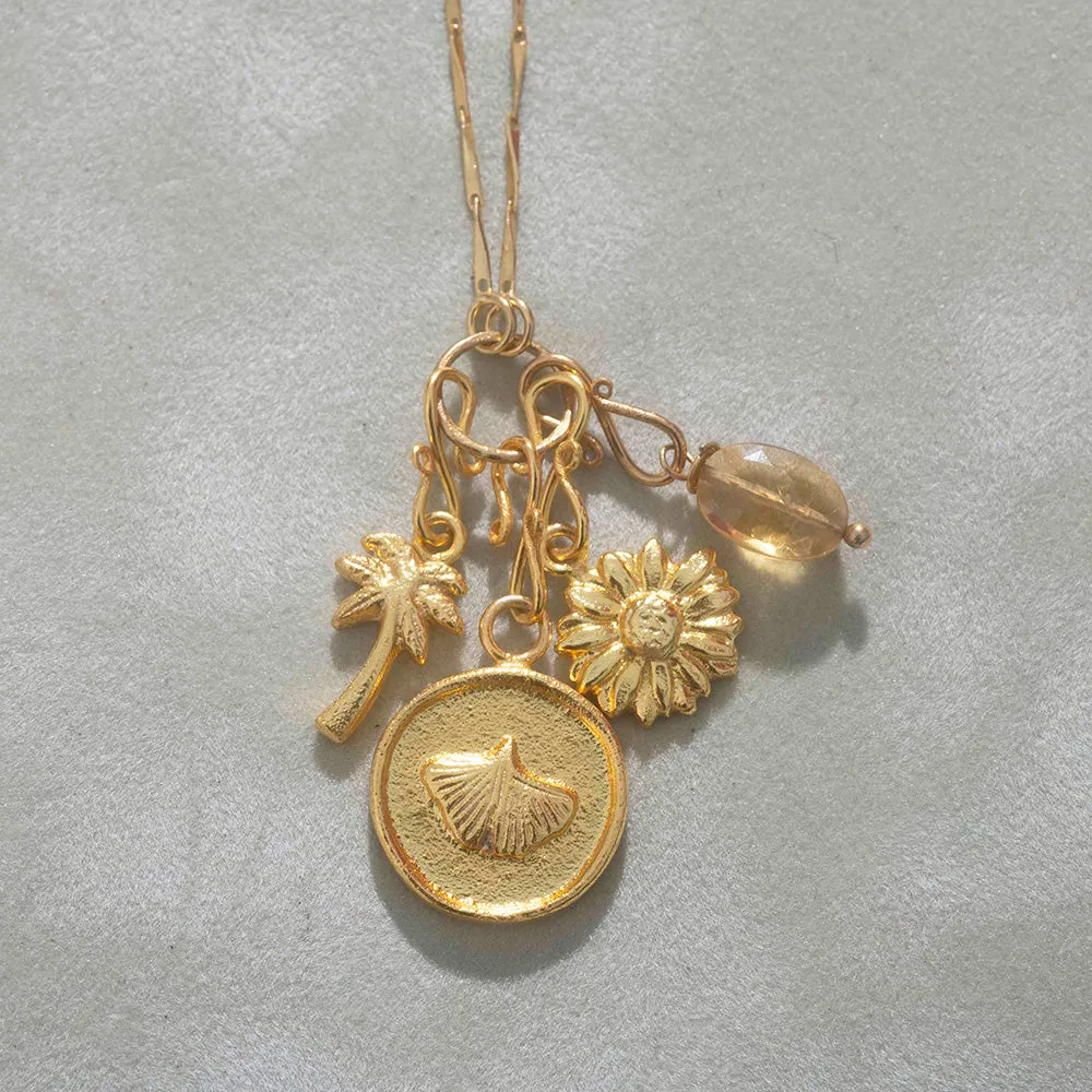 Palm Tree Small Charm Gold Plated