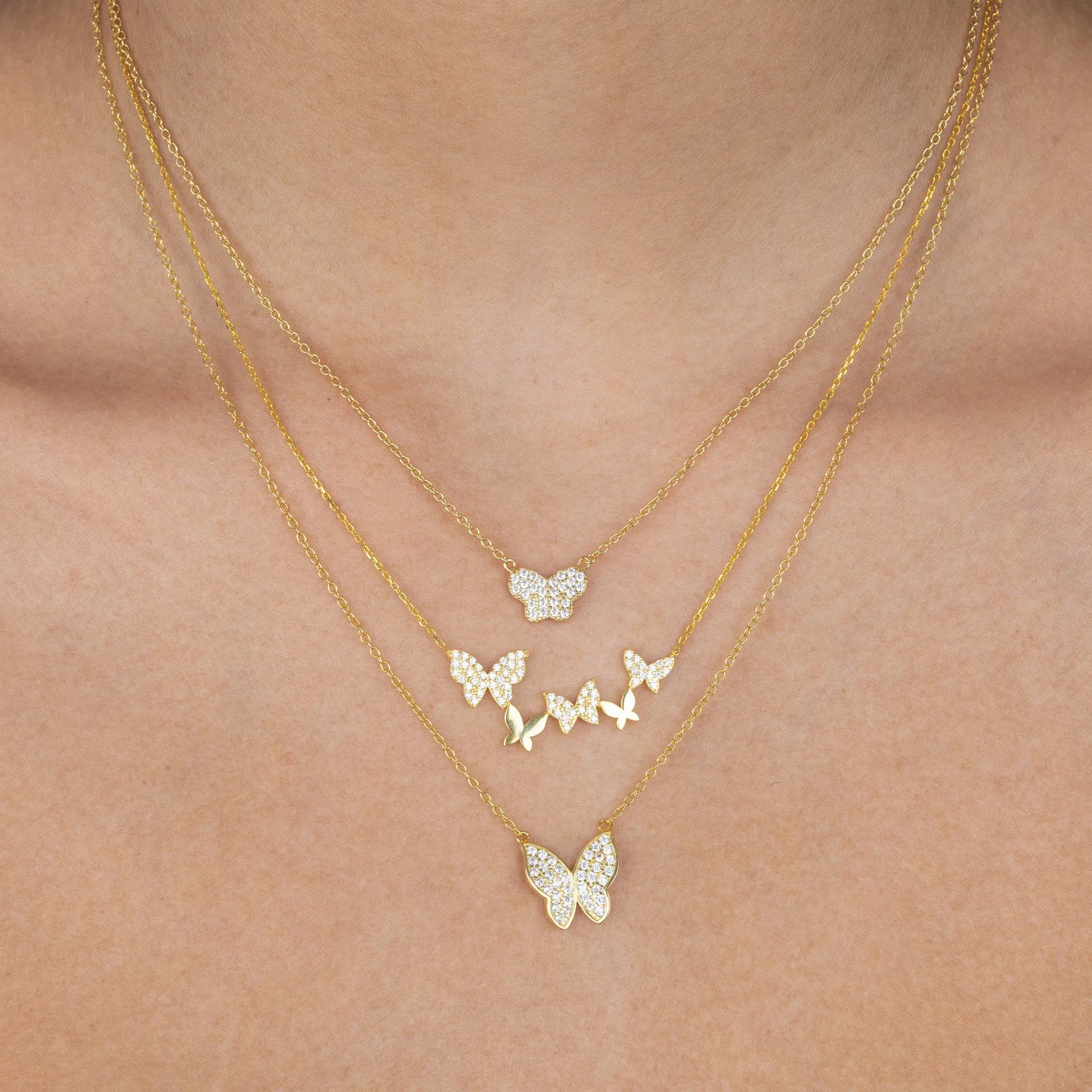 Pavé Mini Butterfly Necklace