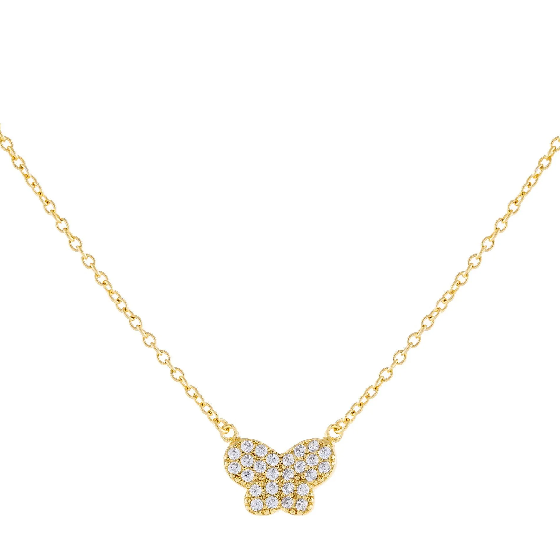 Pavé Mini Butterfly Necklace