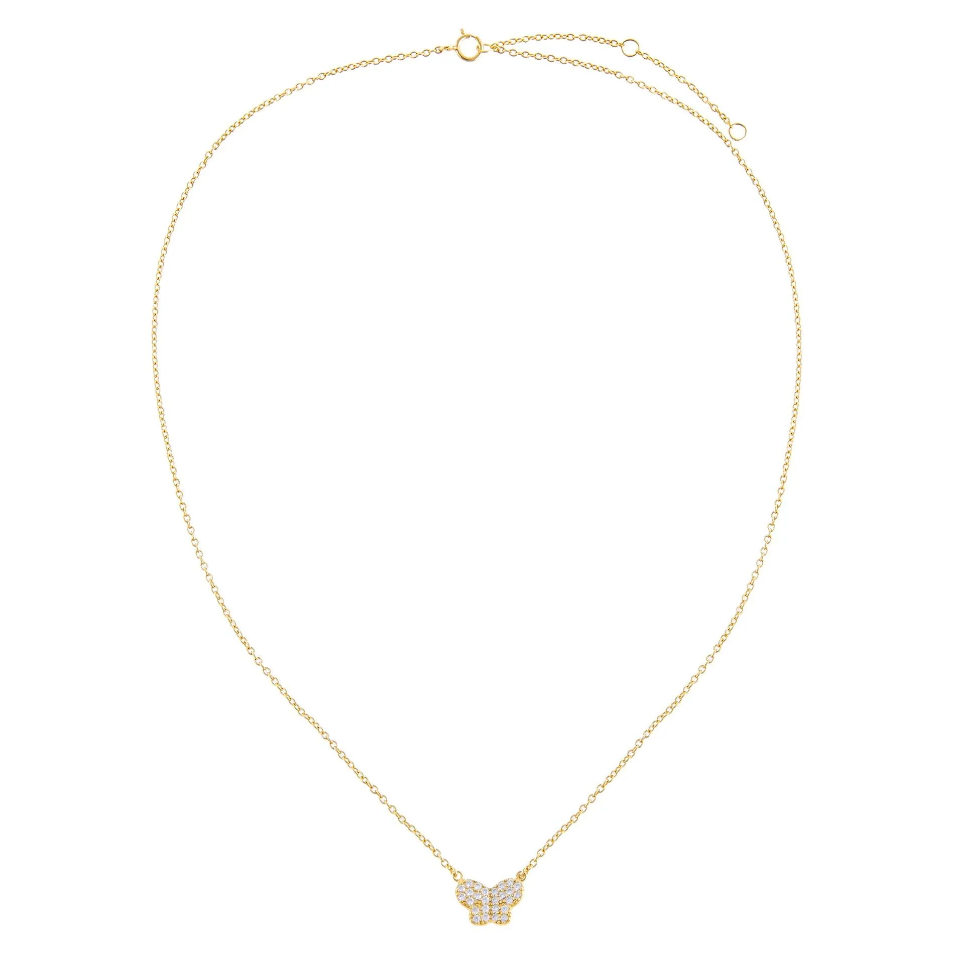 Pavé Mini Butterfly Necklace