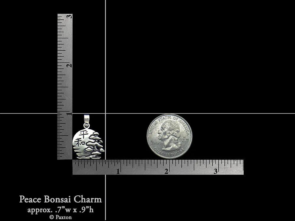 Peace Bonsai Charm Necklace Sterling Silver