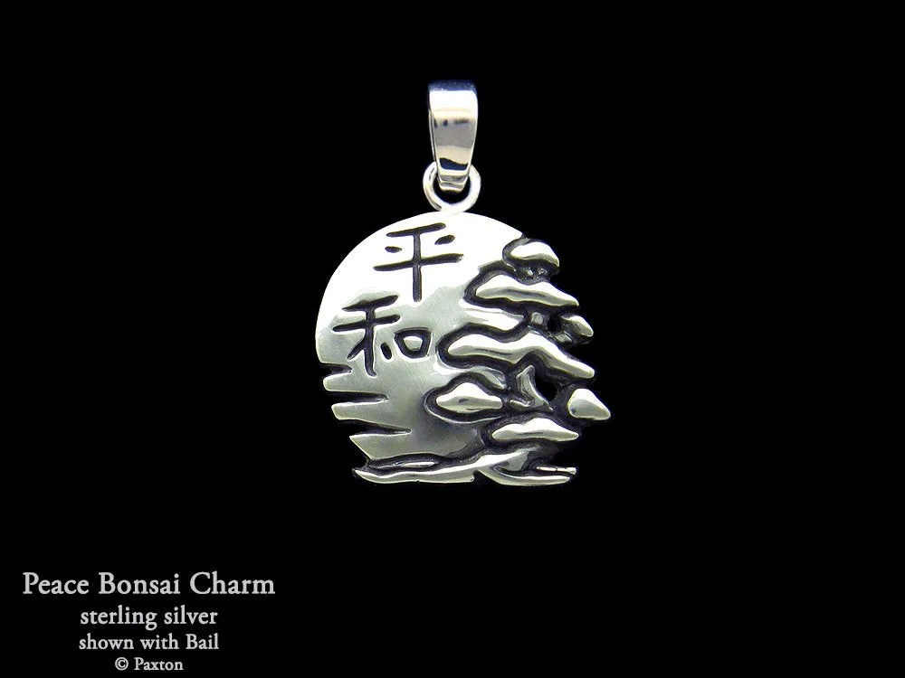 Peace Bonsai Charm Necklace Sterling Silver