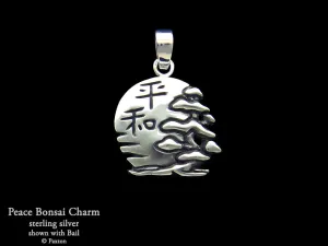 Peace Bonsai Charm Necklace Sterling Silver