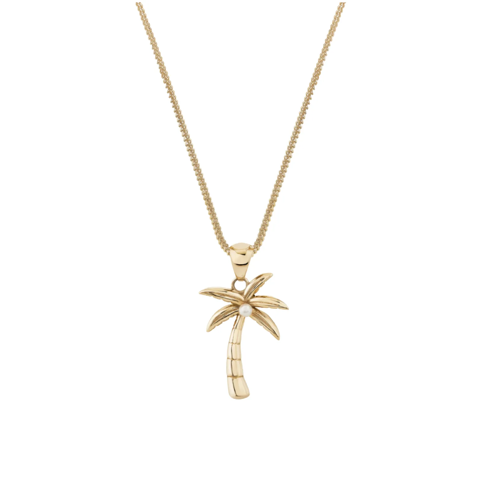 Pearl Palm Tree Paradise Charm Necklace