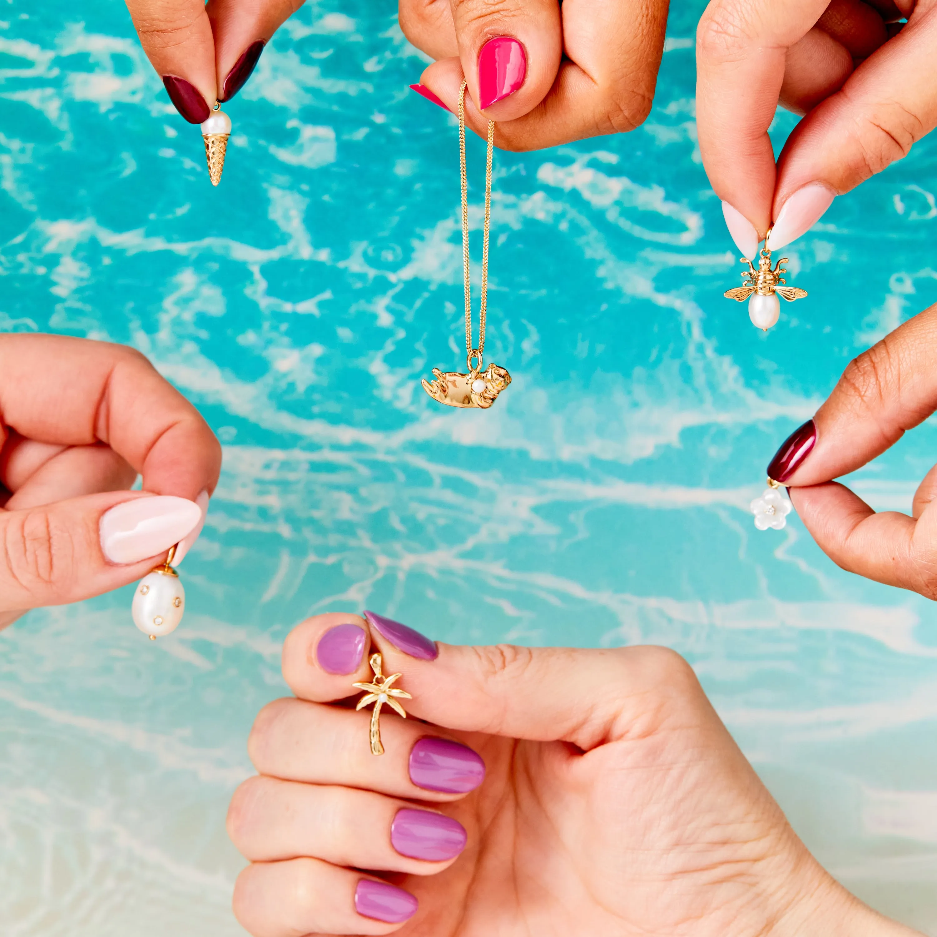 Pearl Palm Tree Paradise Charm