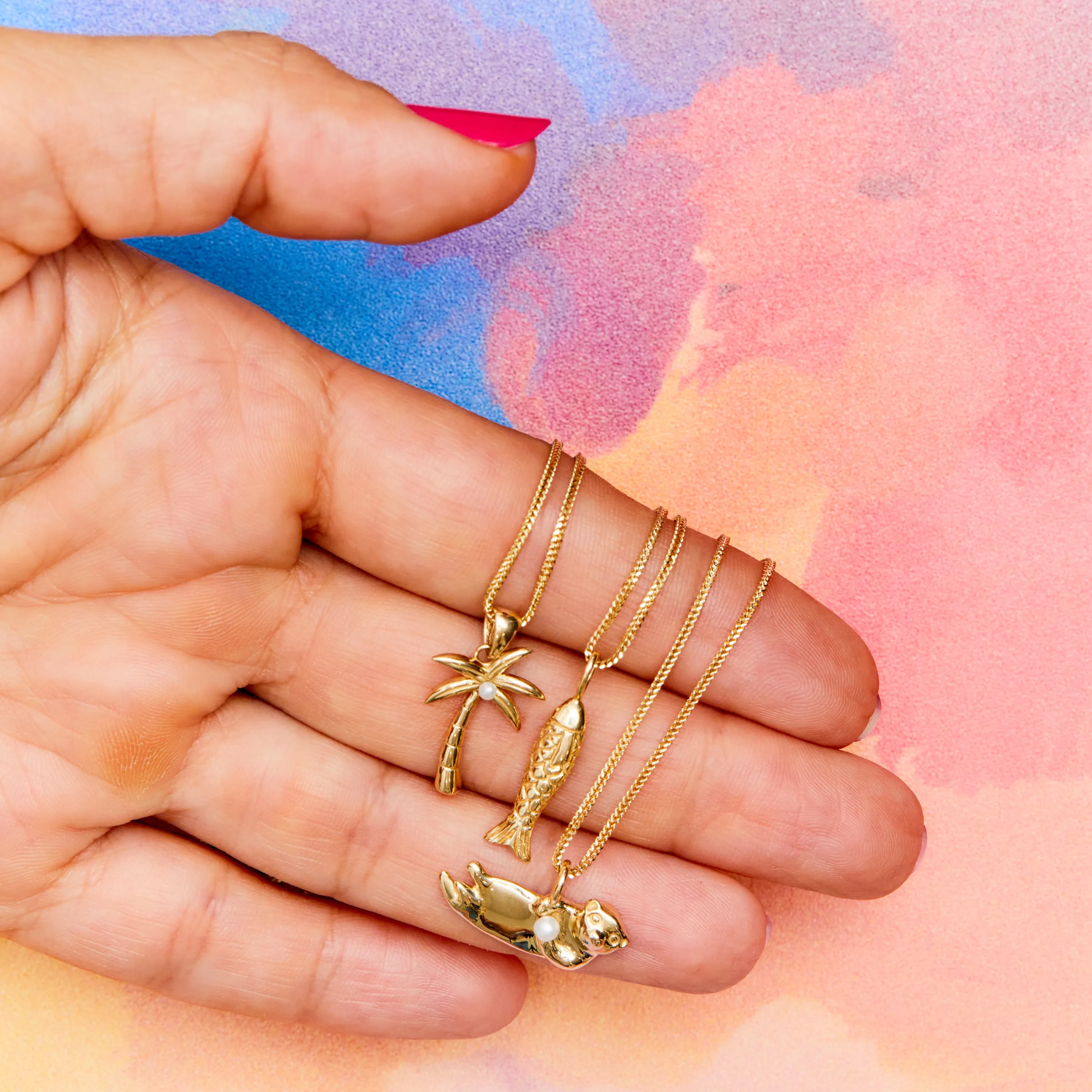 Pearl Palm Tree Paradise Charm