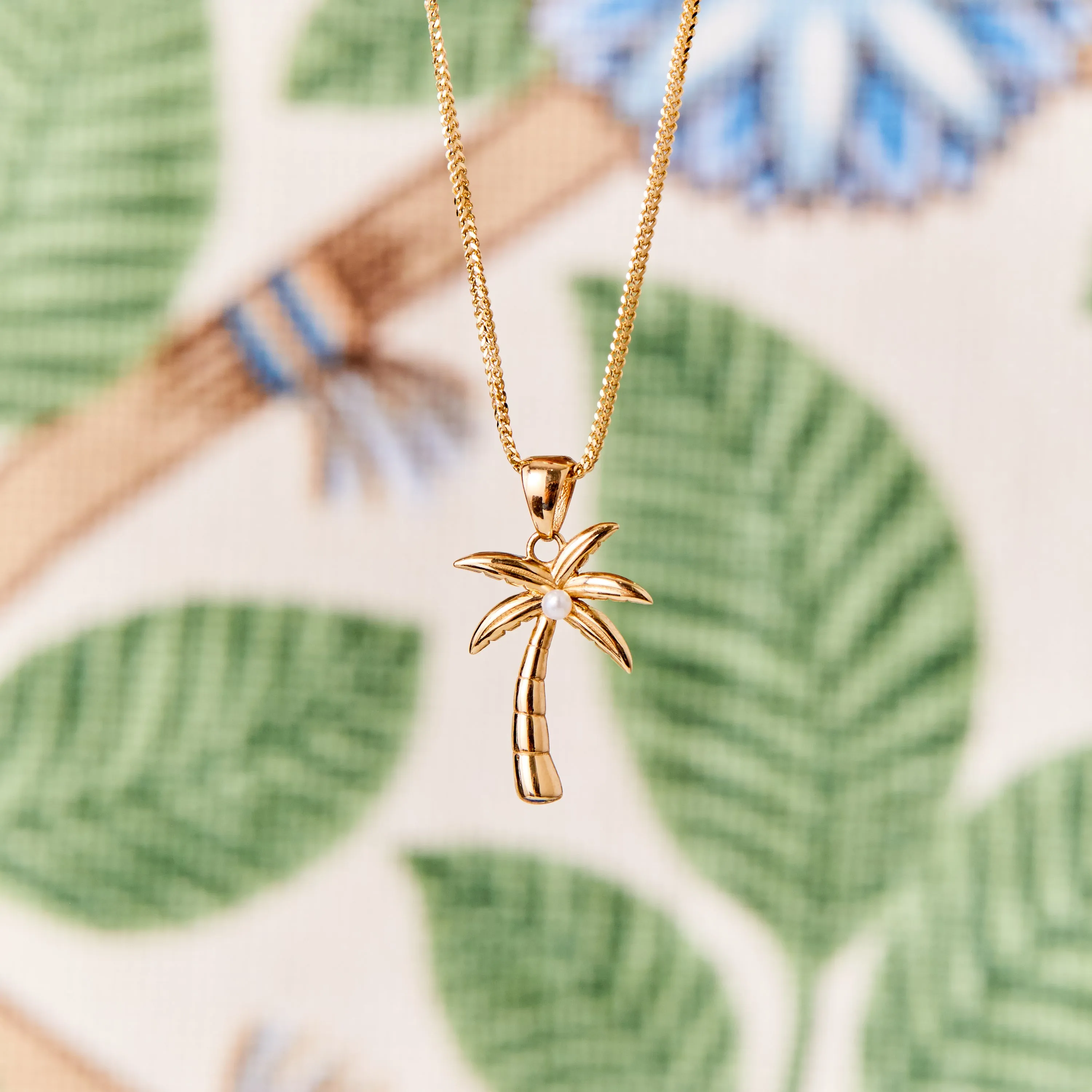 Pearl Palm Tree Paradise Charm