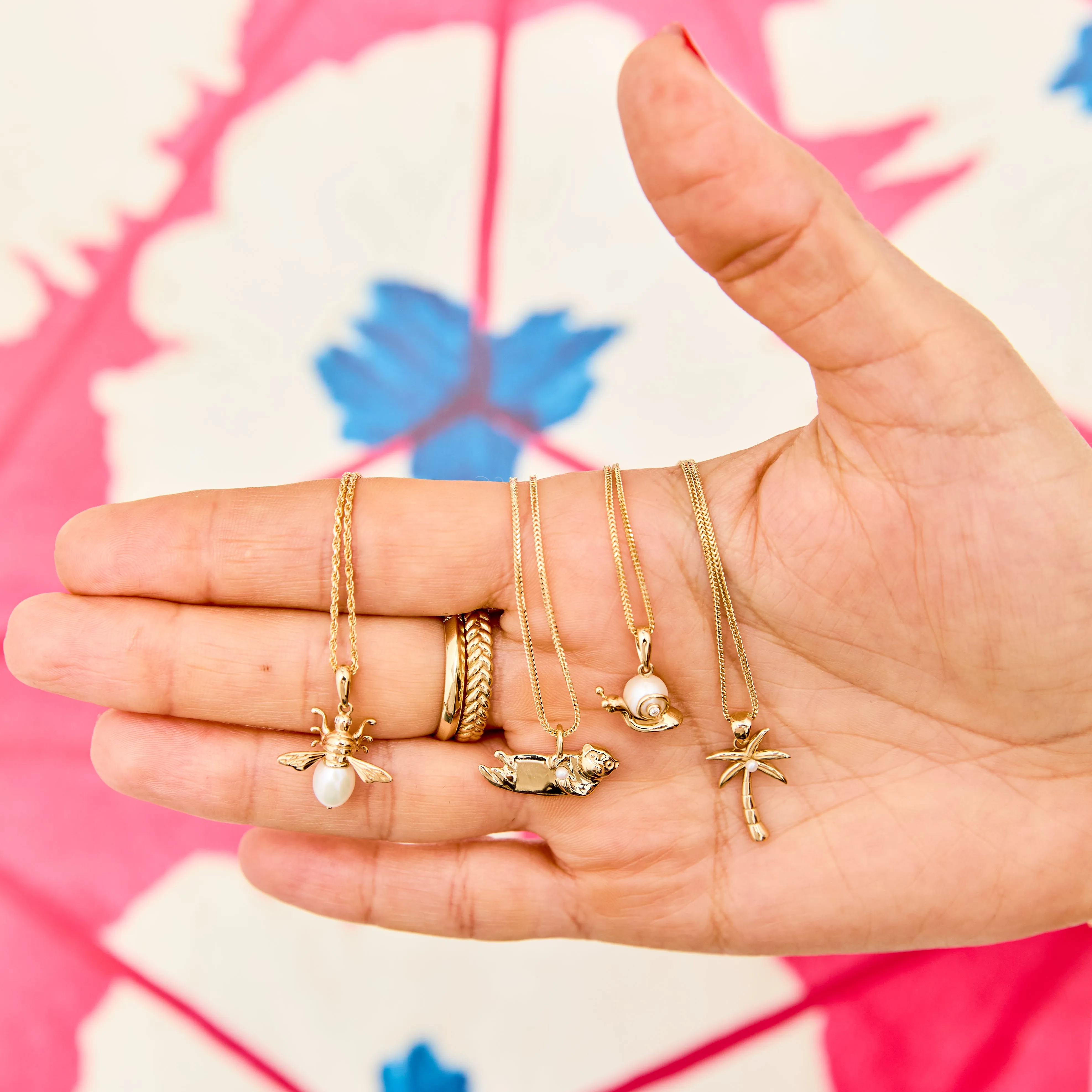 Pearl Palm Tree Paradise Charm