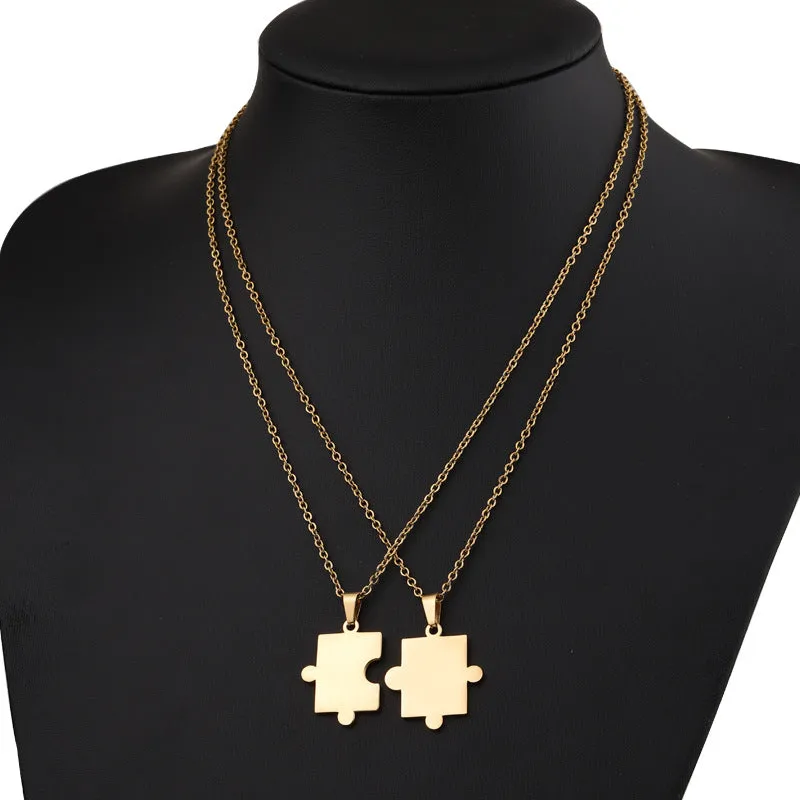 Personalized Geometry Pattern Puzzle Necklace Combination Necklace