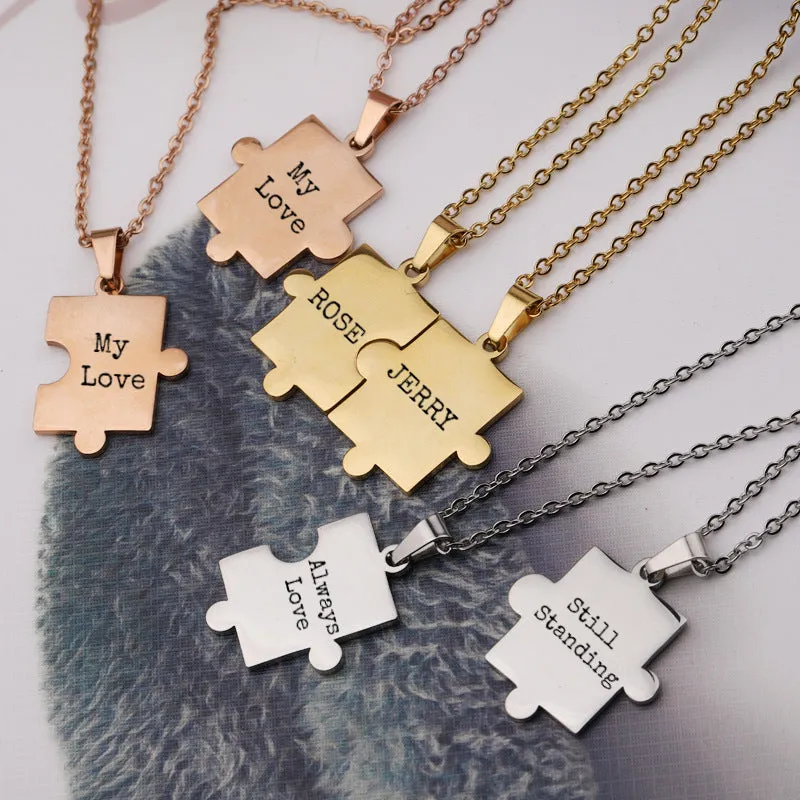 Personalized Geometry Pattern Puzzle Necklace Combination Necklace