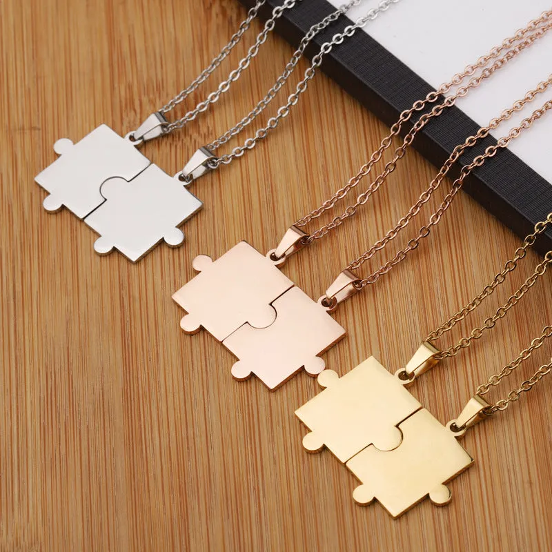 Personalized Geometry Pattern Puzzle Necklace Combination Necklace