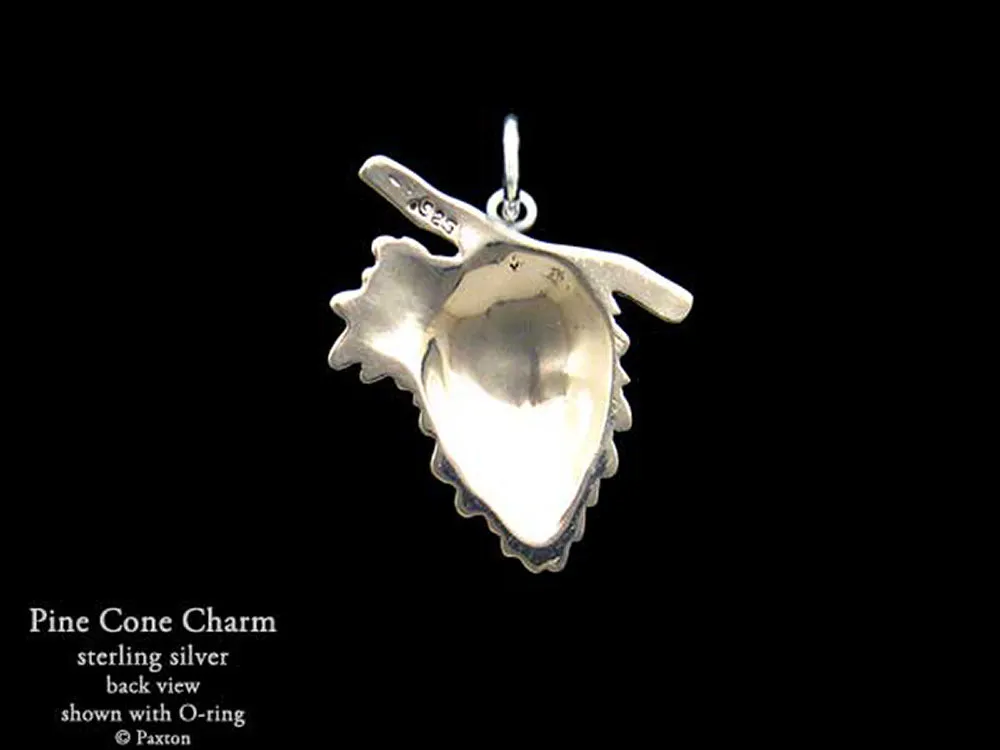 Pine Cone Charm Necklace Sterling Silver