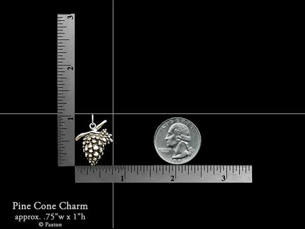Pine Cone Charm Necklace Sterling Silver