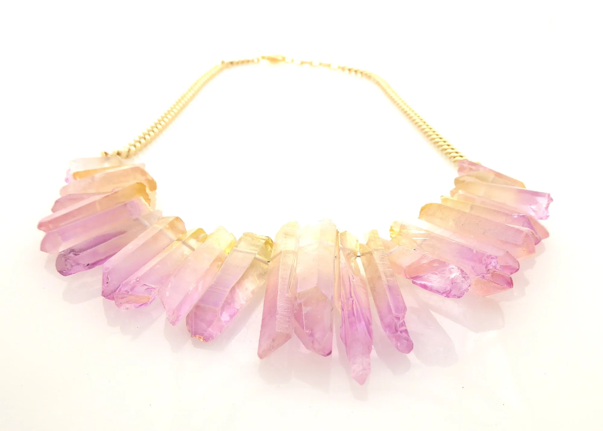 Pink lemonade quartz necklace