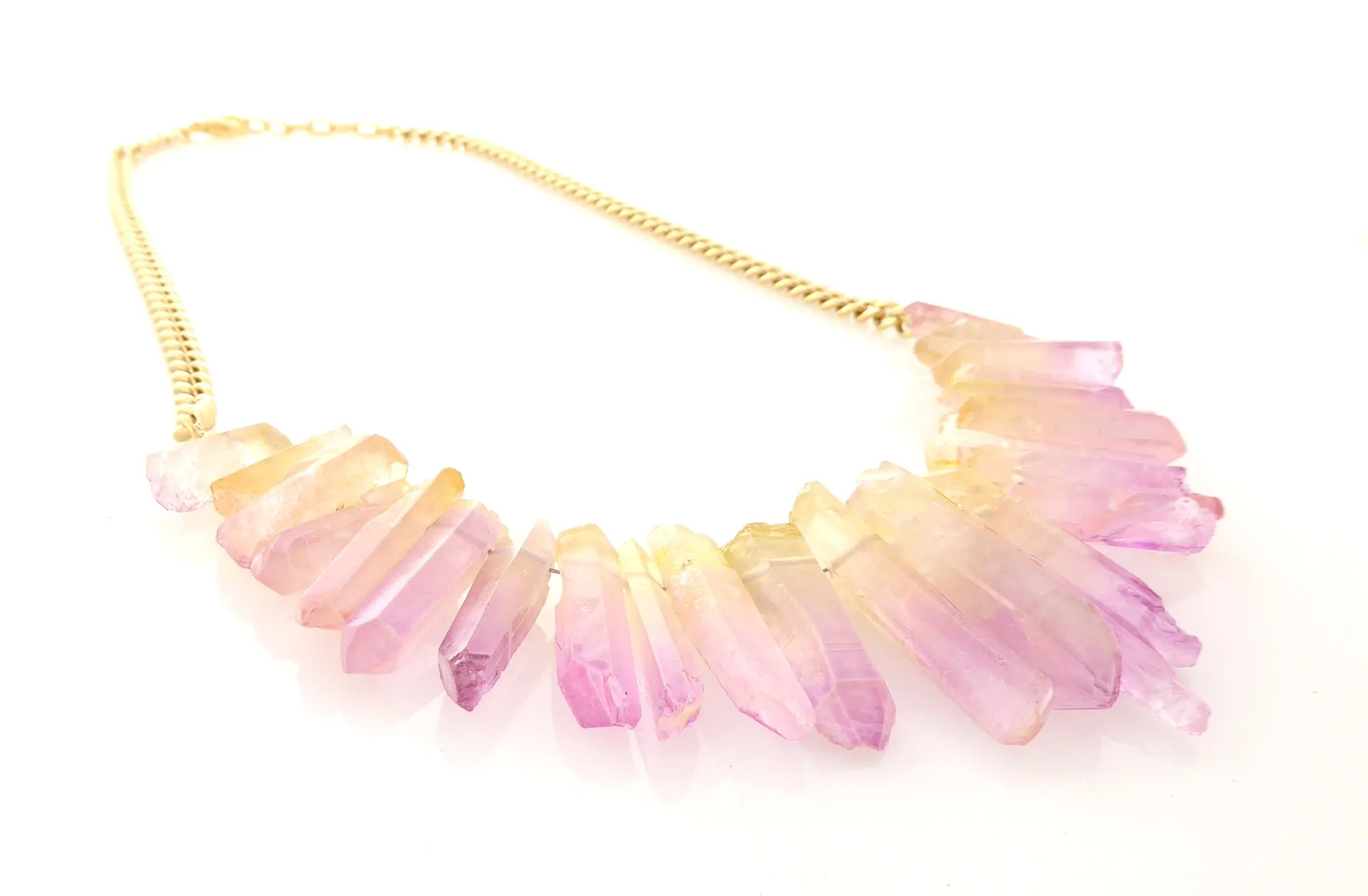 Pink lemonade quartz necklace