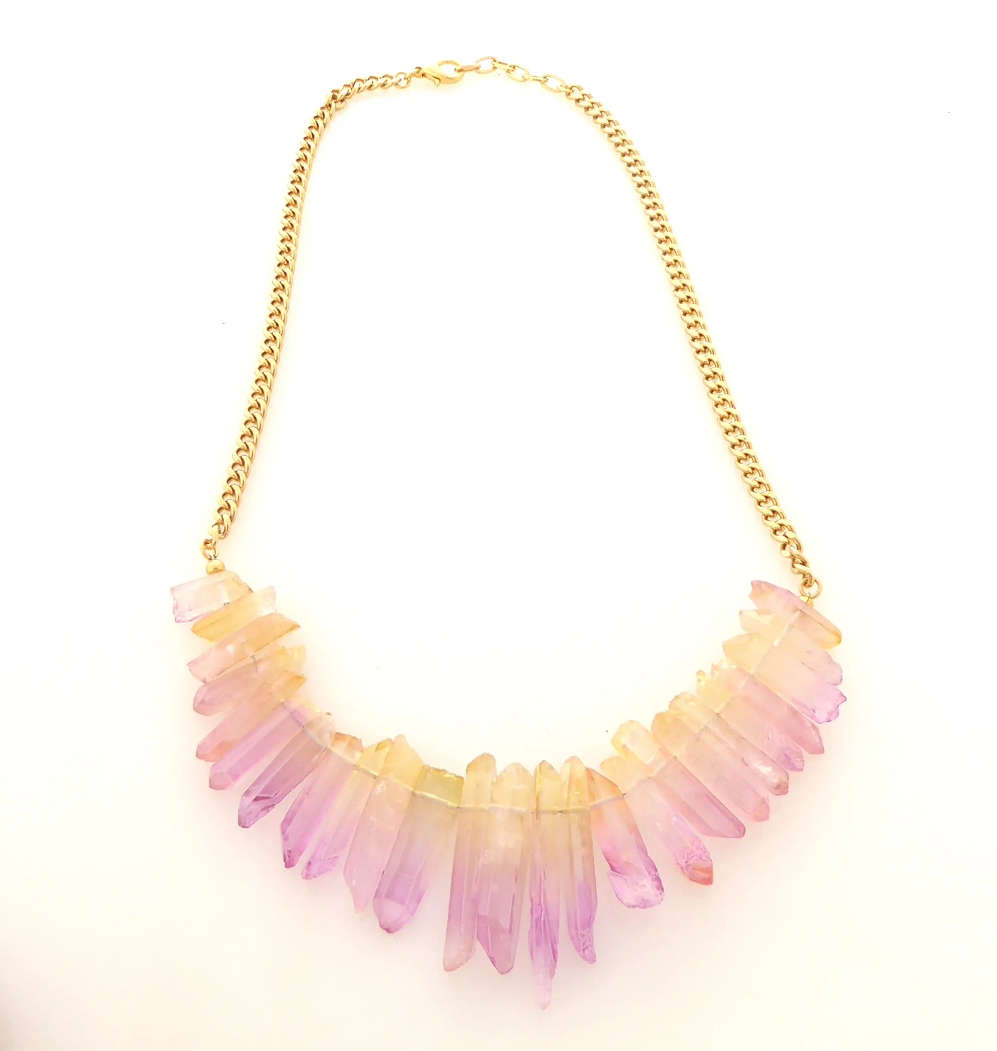 Pink lemonade quartz necklace