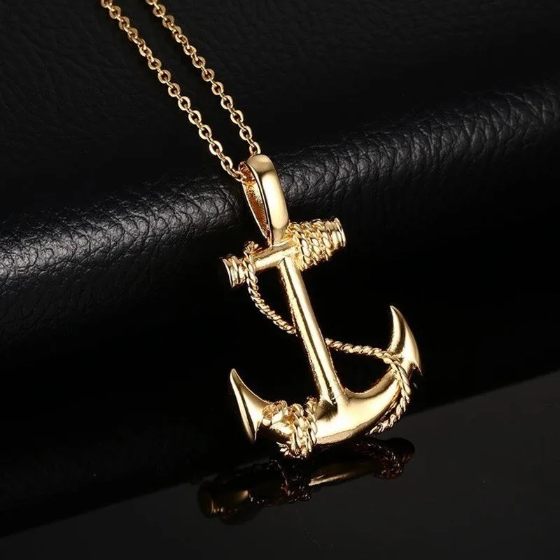 Pirates Of The Caribbean Anchor Necklace Vintage Stainless Steel