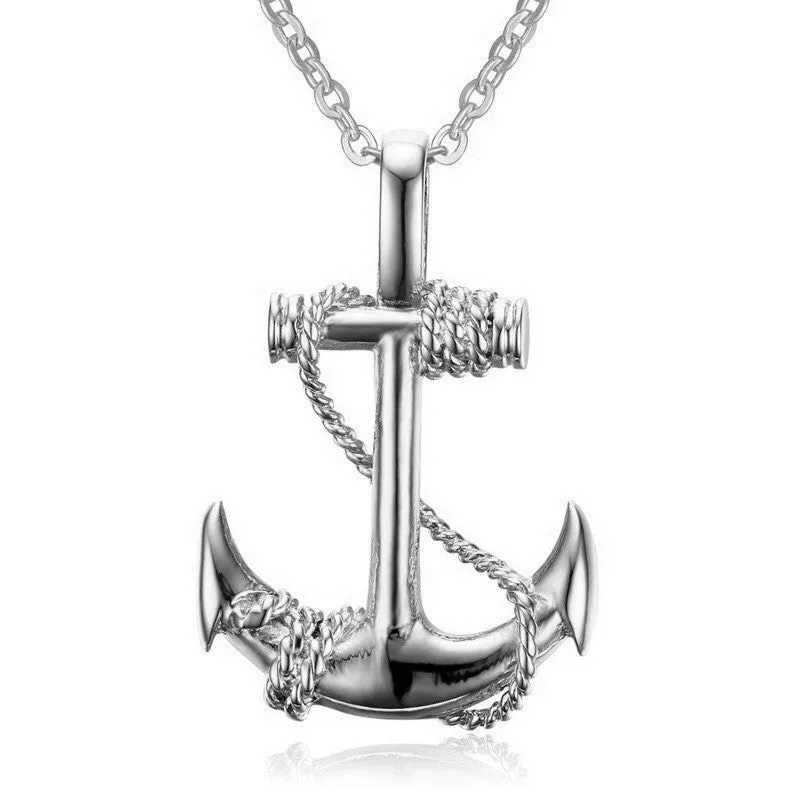 Pirates Of The Caribbean Anchor Necklace Vintage Stainless Steel