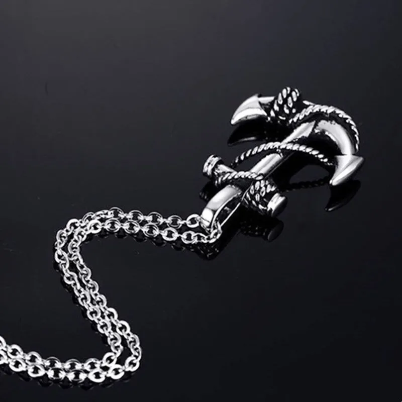 Pirates Of The Caribbean Anchor Necklace Vintage Stainless Steel