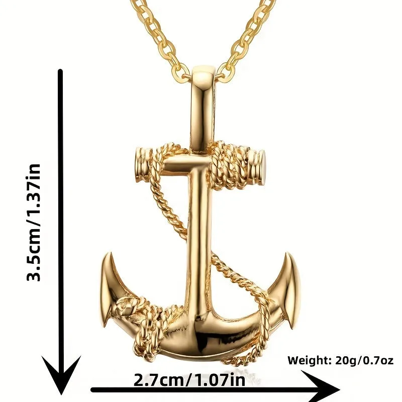 Pirates Of The Caribbean Anchor Necklace Vintage Stainless Steel