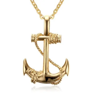 Pirates Of The Caribbean Anchor Necklace Vintage Stainless Steel