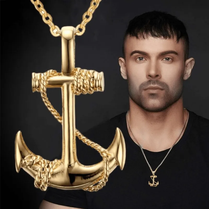 Pirates Of The Caribbean Anchor Necklace Vintage Stainless Steel