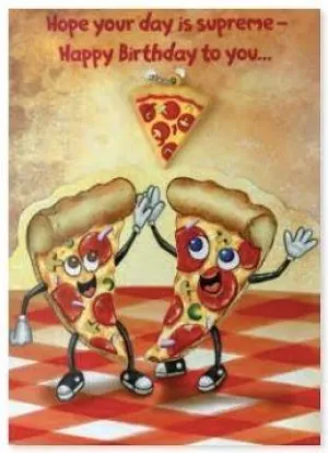 Pizza Charm Birthday Card
