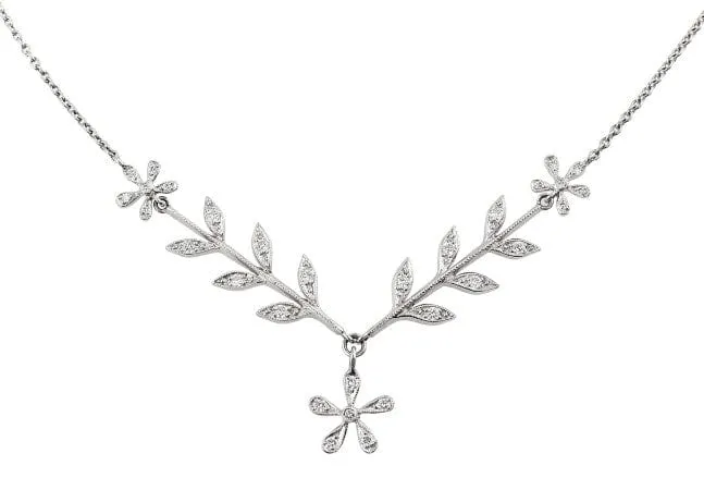 Platinum Estate Cathy Waterman Flower Necklace