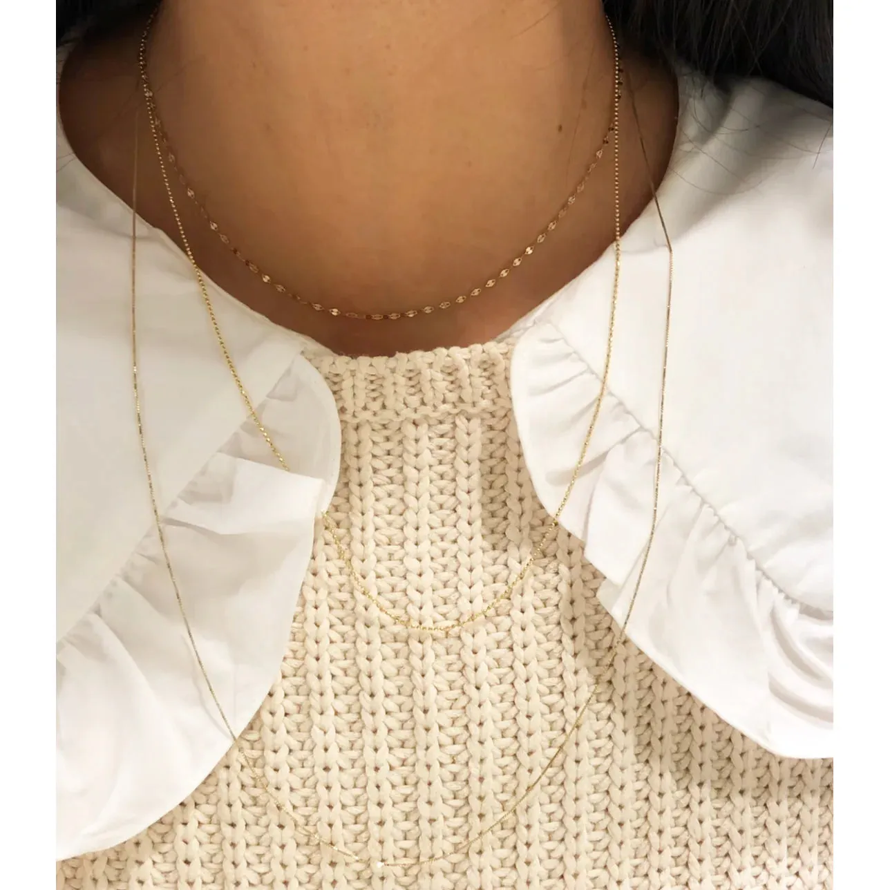 Poppy Finch Petite Oval Shimmer Necklace