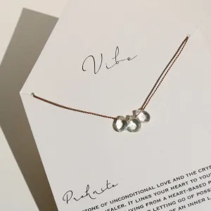 PREHNITE 3 STONE NECKLACE