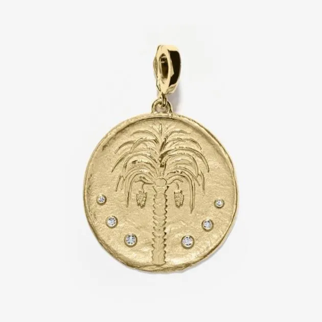Prosperity Palm Large Diamond Coin Charm