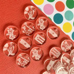 Puerto Rican symbols - 10 pieces, 15mm / Símbolos de Puerto Rico - 10 piezas, 15mm