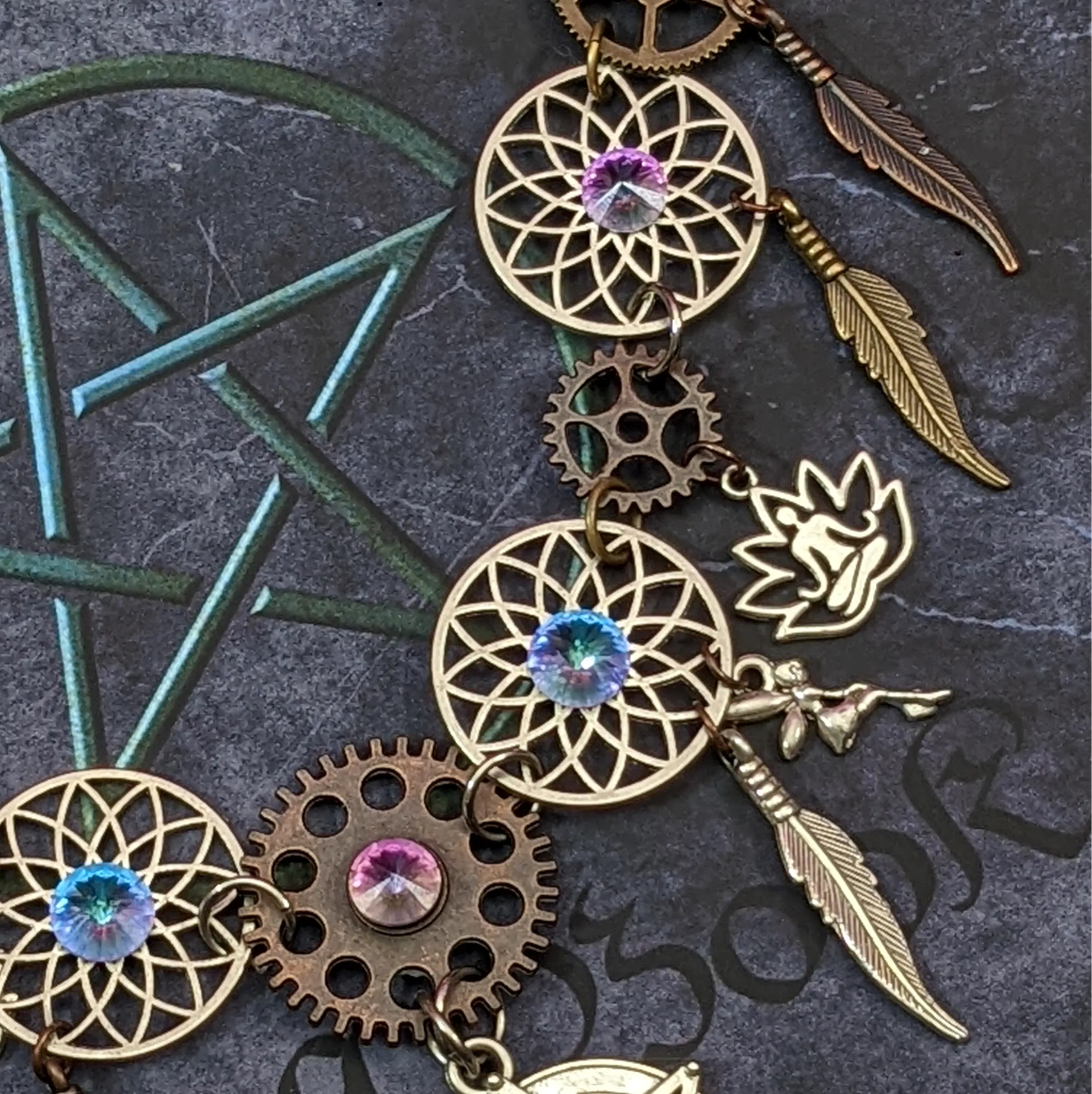 Purple Crystal Dreamcatcher Necklace - Bewitching Dreams
