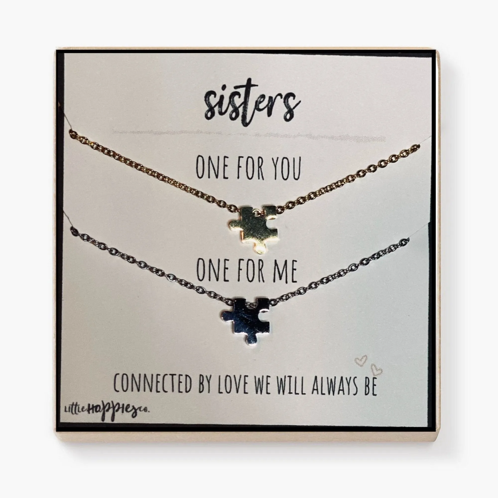 Puzzle necklace for sisters, Sister necklaces, Sisters necklace, Puzzle necklace for friends, Best friend gift, Tiny puzzle piece necklace